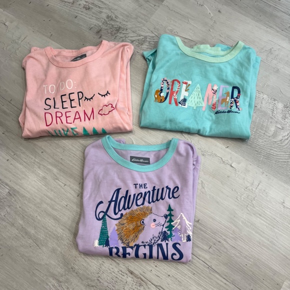 Bundle of 3 Eddie Bauer pajama shirts size 10-12 - Picture 2 of 8